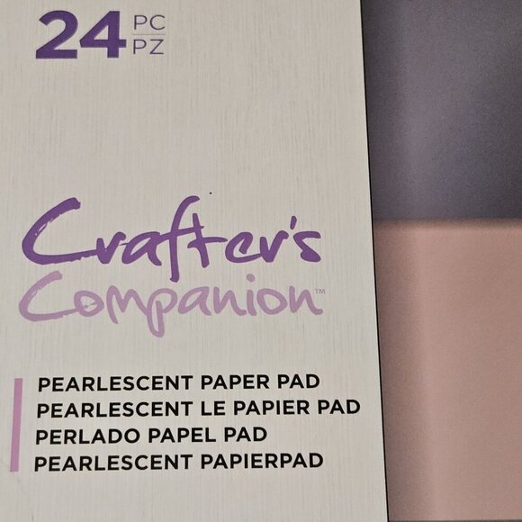 Crafters Companion Pearlescent Paper Pad Cardstovk 12x12" 250gsm New Navy Blush - Picture 3 of 3